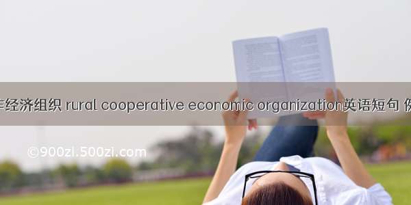 农村合作经济组织 rural cooperative economic organization英语短句 例句大全