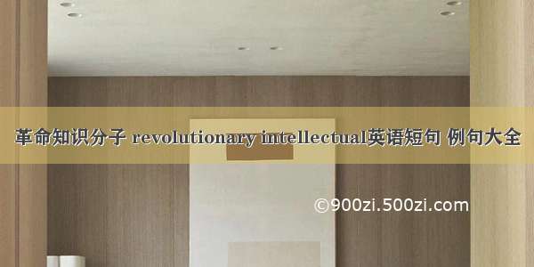 革命知识分子 revolutionary intellectual英语短句 例句大全