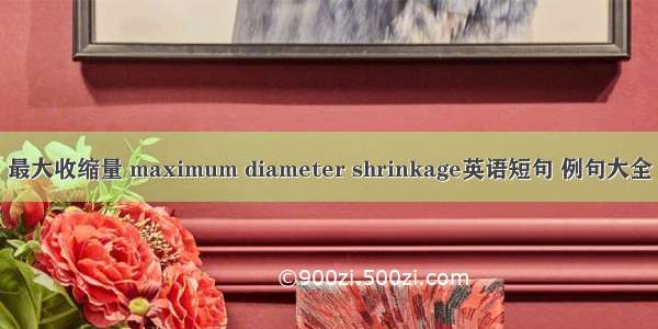 最大收缩量 maximum diameter shrinkage英语短句 例句大全