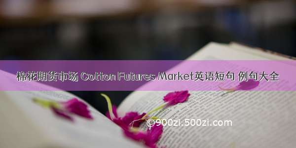 棉花期货市场 Cotton Futures Market英语短句 例句大全