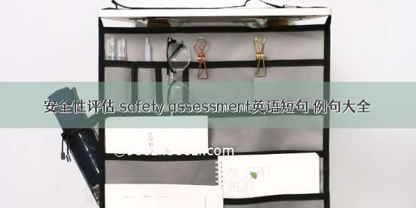 安全性评估 safety assessment英语短句 例句大全