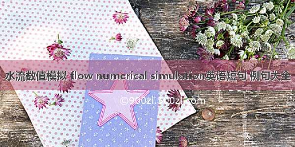 水流数值模拟 flow numerical simulation英语短句 例句大全