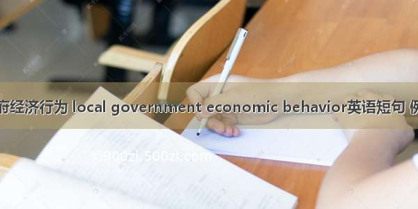 地方政府经济行为 local government economic behavior英语短句 例句大全