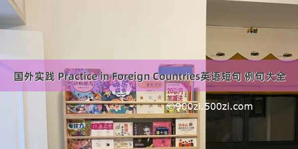 国外实践 Practice in Foreign Countries英语短句 例句大全