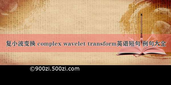 复小波变换 complex wavelet transform英语短句 例句大全