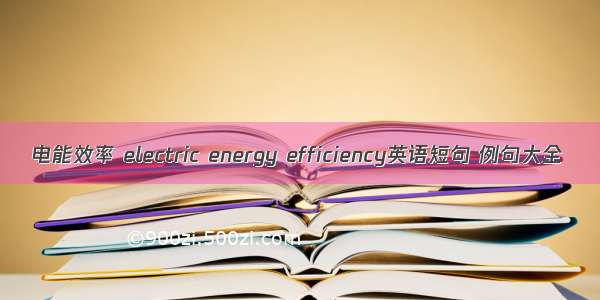 电能效率 electric energy efficiency英语短句 例句大全