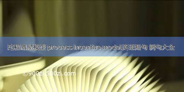 过程激励模型 process incentive model英语短句 例句大全