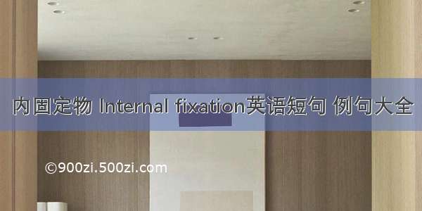 内固定物 Internal fixation英语短句 例句大全