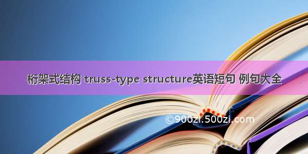 桁架式结构 truss-type structure英语短句 例句大全