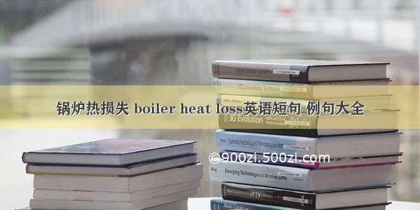 锅炉热损失 boiler heat loss英语短句 例句大全