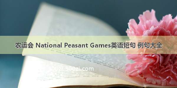 农运会 National Peasant Games英语短句 例句大全