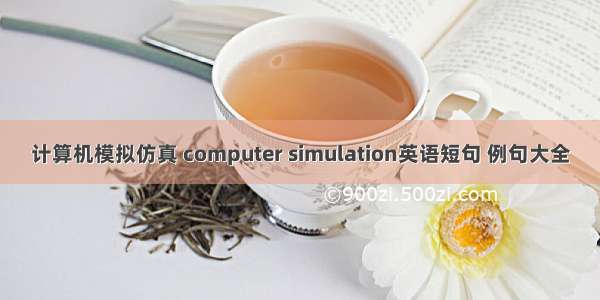 计算机模拟仿真 computer simulation英语短句 例句大全