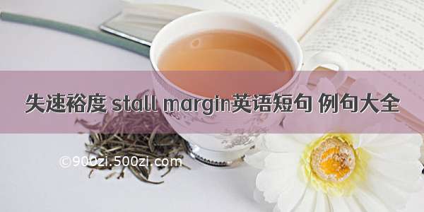 失速裕度 stall margin英语短句 例句大全