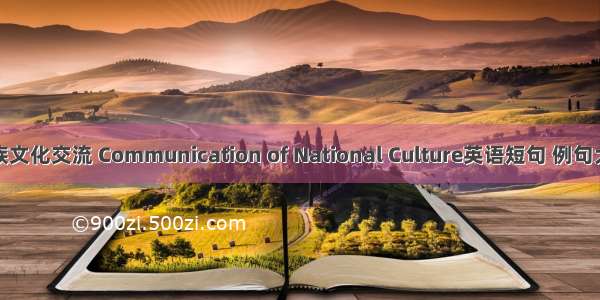 民族文化交流 Communication of National Culture英语短句 例句大全