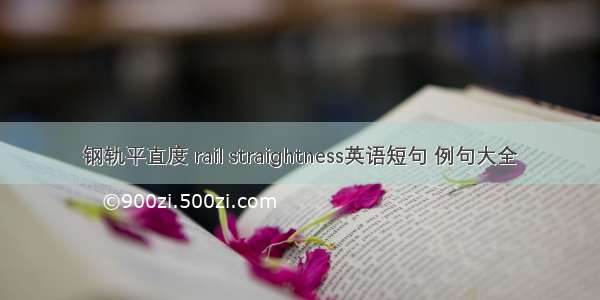 钢轨平直度 rail straightness英语短句 例句大全