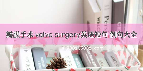 瓣膜手术 valve surgery英语短句 例句大全