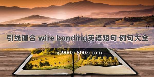 引线键合 wire bonding英语短句 例句大全