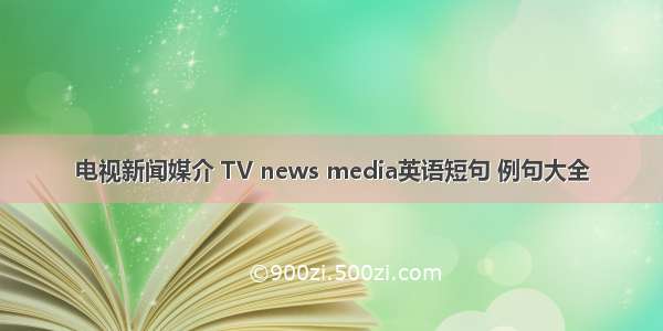 电视新闻媒介 TV news media英语短句 例句大全