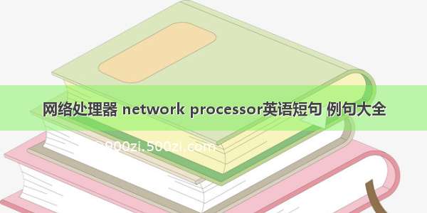 网络处理器 network processor英语短句 例句大全