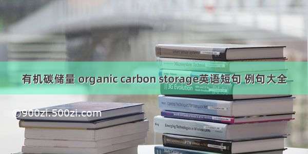 有机碳储量 organic carbon storage英语短句 例句大全
