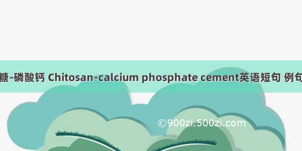 壳聚糖-磷酸钙 Chitosan-calcium phosphate cement英语短句 例句大全