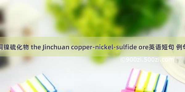金川铜镍硫化物 the Jinchuan copper-nickel-sulfide ore英语短句 例句大全