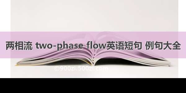 两相流 two-phase flow英语短句 例句大全