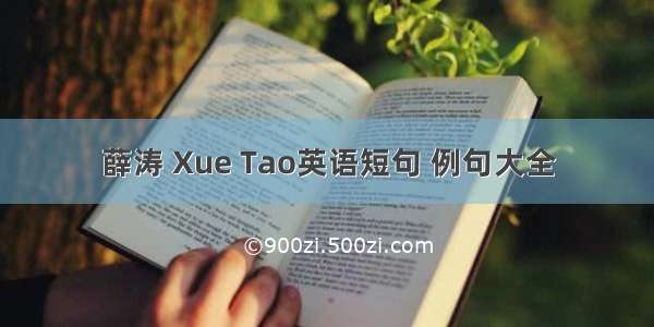 薛涛 Xue Tao英语短句 例句大全