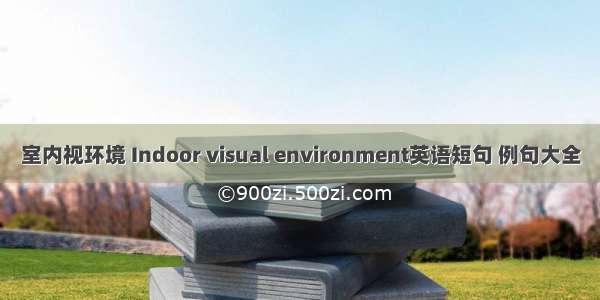 室内视环境 Indoor visual environment英语短句 例句大全