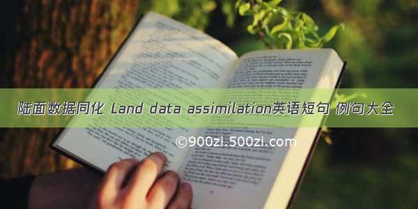 陆面数据同化 Land data assimilation英语短句 例句大全