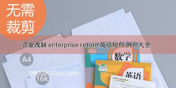 企业改制 enterprise reform英语短句 例句大全