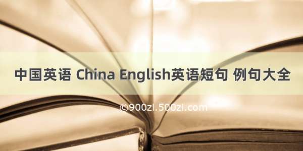 中国英语 China English英语短句 例句大全