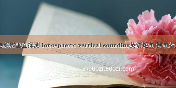 电离层垂直探测 ionospheric vertical sounding英语短句 例句大全