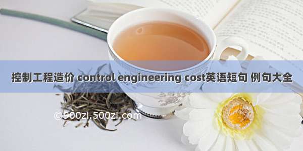 控制工程造价 control engineering cost英语短句 例句大全