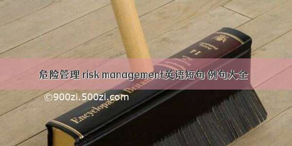 危险管理 risk management英语短句 例句大全