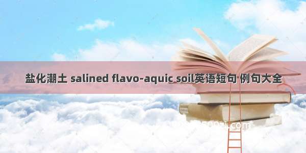 盐化潮土 salined flavo-aquic soil英语短句 例句大全