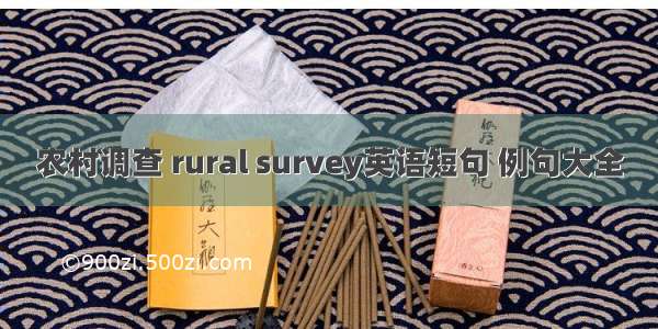农村调查 rural survey英语短句 例句大全