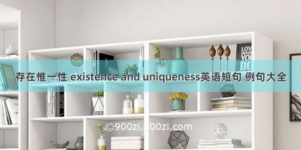 存在惟一性 existence and uniqueness英语短句 例句大全