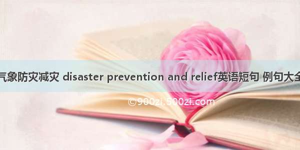 气象防灾减灾 disaster prevention and relief英语短句 例句大全