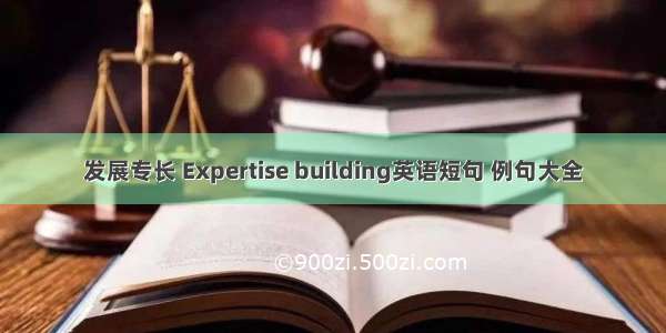 发展专长 Expertise building英语短句 例句大全