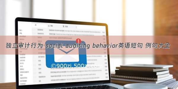 独立审计行为 social auditing behavior英语短句 例句大全