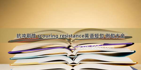 抗冲刷性 scouring resistance英语短句 例句大全