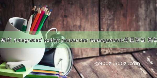 水务一体化 integrated water resources management英语短句 例句大全