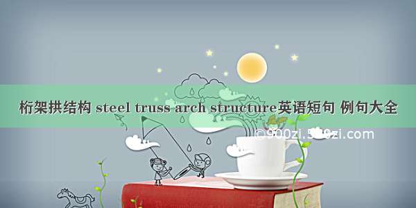 桁架拱结构 steel truss arch structure英语短句 例句大全