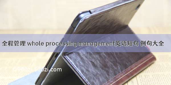 全程管理 whole processing management英语短句 例句大全