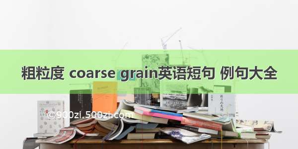 粗粒度 coarse grain英语短句 例句大全