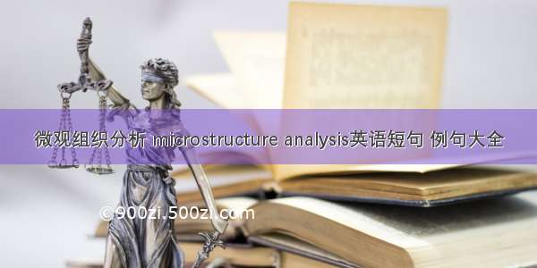 微观组织分析 microstructure analysis英语短句 例句大全