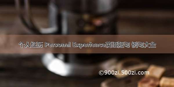 个人经历 Personal Experience英语短句 例句大全