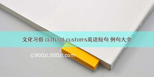 文化习俗 cultural customs英语短句 例句大全