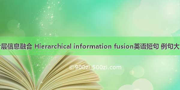 分层信息融合 Hierarchical information fusion英语短句 例句大全